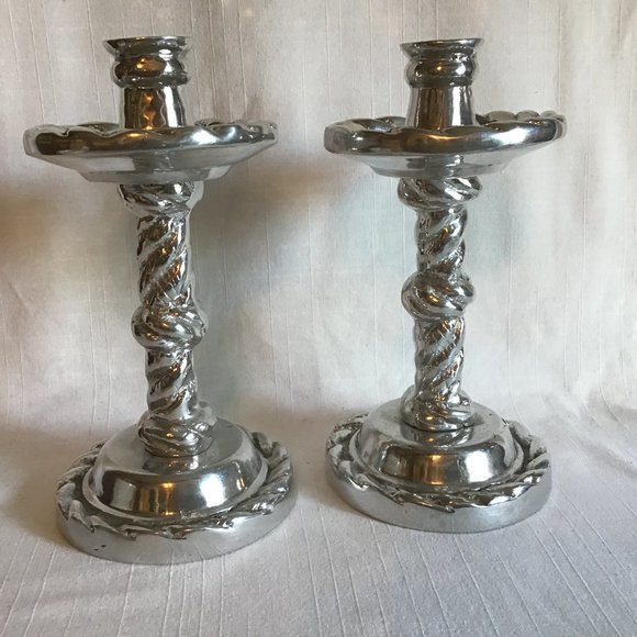 Pair of Silver Candle Sticks for Taper Candles - Picture 1 of 5